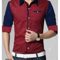 Jual Kemeja Hem Excel Maroon Navy Murah