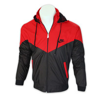 Jaket Parasut Nike Windrunner Maroon Black | Jaket Sauna Run Sport