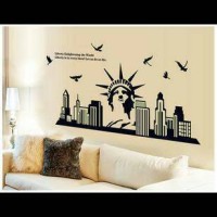 Jual wall sticker/wall stiker trans 60x90-ABQ9622-GLOW NEW YORK Murah