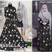 Model Baju Gamis Baju Muslim Baju Gamis Fashion ROSNELLA BLACK Modern