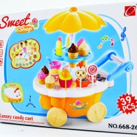 Jual Mainan Anak Perempuan Sweet Shop Luxury Candy Cart Playset 668-25 Murah