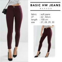 Jual celana highwaist jeans maroon | celana hw jeans high waist wanita Murah