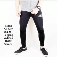 Celana Legging Panjang Pria Sport Gym Adidas Slim Fit Hitam F4168