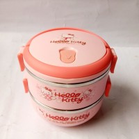 Jual Lunchbox Hello Kitty Rantang / Kotak Makan Stainless Steel 2 susun Murah