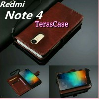 Jual Xiaomi Redmi Note 4 - Hardcase Flip Cover Wallet Premium Case Leather Murah