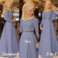 Hijab Maxi Zamirah 3in1 Gamis Wanita / Baju Muslim / Hijab