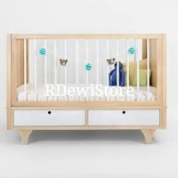 Tempat tidur bayi, ranjang bayi, box bayi kayu minimalis jati modern