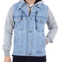 Jual JAKET DENIM HLPLJ HOODIE BLAZER JEANS 215N2 Murah
