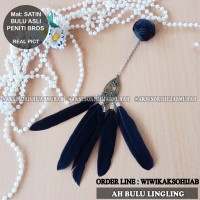 bros anting hijab jilbab bulu asli angsa ayam lingling