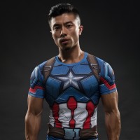 Jual BAJU KAOS 3D CAPTAIN AMERICA KAPTEN AMERIKA GYM FITNESS FITNES Murah
