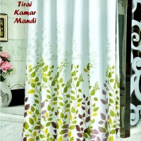 Jual Tirai Kamar Mandi Anti Air Bunga Warna Warni [Sudah Dilengkapi Pengait Murah