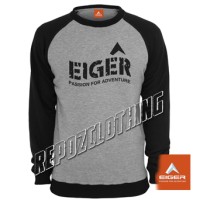 Jual jaket sweater eiger terbaru terlaris kombinasi black grey Murah