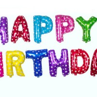 Jual Balon Foil Huruf HAPPY BIRTHDAY rainbow Murah