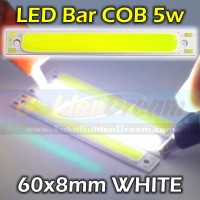 Jual PUTIH - LED Bar COB 5w Strip 60x8mm Lampu Batang Petak Persegi White Murah