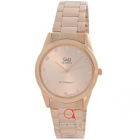 Jam Tangan Wanita Cewek Merk QQ QnQ Q&Q Type Q700 Rosegold original