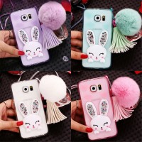 Casing Hp Cover Samsung S5 S6 S6 EDGE Rabbit Crystal Case