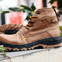 BIG PROMO ! SEPATU BOOTS SAFETY KULIT PRIA KERJA CAT CATERPILLAR