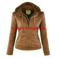 Jual jaket wanita semikulit korea hoodie Murah