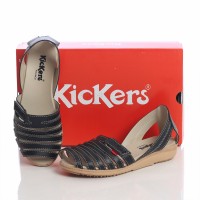 sepatu murah wanita cewek KICKERS grade ori wedges black