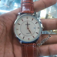 Jam Tangan Pria Alba Date Leather Brown Kw Super