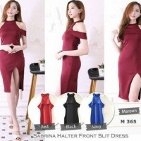Jual Sabrina Halter Front Slit Dress Murah