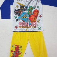Baju tidur anak/setelan/piama/piyama kaos Ninja Go Long 14,16,18