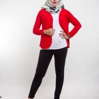 Baju Setelan Cewek Wanita RED TOP HIJAB Terbaru Murah Cantik
