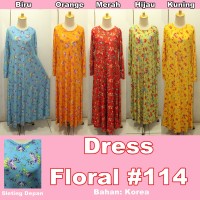Baju Cewek Wanita DRESS FLORAL #114 Terbaru Murah Cantik