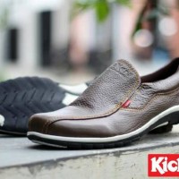 TERBARU SEPATU PRIA KERJA SANTAI FORMAL CASUAL KICKERS SLIP ON KULIT