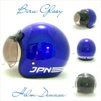 Helm Bogo Retro Klasik JPN ARC Biru Glosi Kaca Bogo Ori