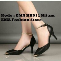 Jual Sepatu High Heels Elegan untuk Anak Muda Kode EMA HH011 Hitam Murah