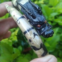 Gelang akar bahar gringsing (bambu laut) berukir Naga