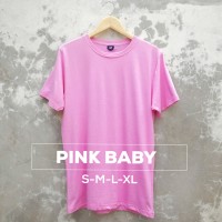 Kaos Baju Polos Combed Pink Baby Pria Wanita Cewek Cowok
