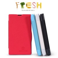 NOKIA X Premium Lather Hard Flip Soft Case Casing Cover Bumper Sarung