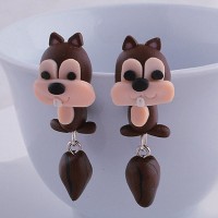 Jual Anting Clay Brown Cute Squirrel KE50762 Murah