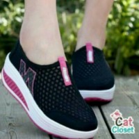 Sepatu Kets Wanita Murah High Heels Casual Sneakers Wedges Cewek Boot