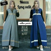 mecca long vest pakaian wanita hijab hijabers cardi hotd ootd dress