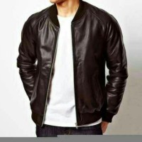 jaket baseball semi kulit pria ( Jaket Bomber Pria )