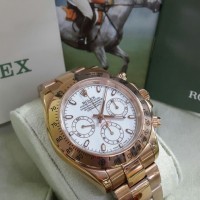 Jam Tangan Rolex Oyster Perpetual Cosmograph Daytona Rose Gold White