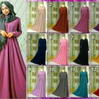 Gamis Polos Busui, Umbrella, Jersey, Murah, Ukuran XL, Terbaru