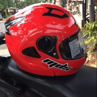 Jual Beli elm Mds prorider Flip up merah maroon Baru | Helm Full Fac
