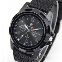 Jam Tangan Militer Pria SWISS ARMY Sport Canvas -Hitam