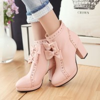 SEPATU BOOT HIGH HEELS LS09 SALEM /SEPATU BOOT PINK/ SEPATU HIGH HEELS