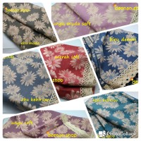 Jual Hijab Pasmina Denim Motif Bunga Murah