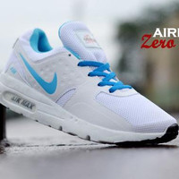 Nike Airmax Zero Running Pria Wanita Warna Putih Lis Biru Toko Sepatu
