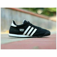 Sepatu Casual Adidas Dragon Warna Hitam Putih u/ pria wanita unisex ca