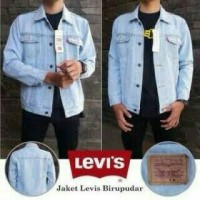 Jual jaket jeans pria biru pudar premium Murah