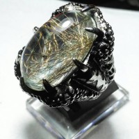 CINCIN BATU AKIK KECUBUNG JARUM EMAS TOP CRYSTAL