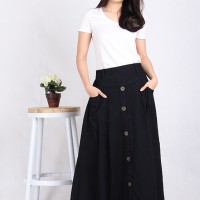 Jual Rok Jeans Panjang Hitam (5003) Murah
