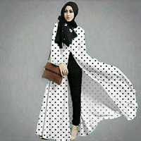 Hijab Vanya Polka Baju Muslim u/ wanita anak hijabers modis halus nyam